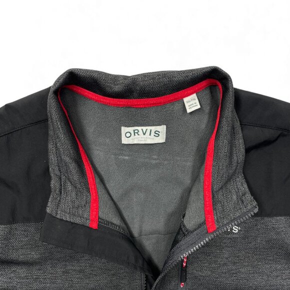Orvis Jacket Sweater Full Zip Grey Black Lightweight Men's 2XL XXL - Picture 4 of 11